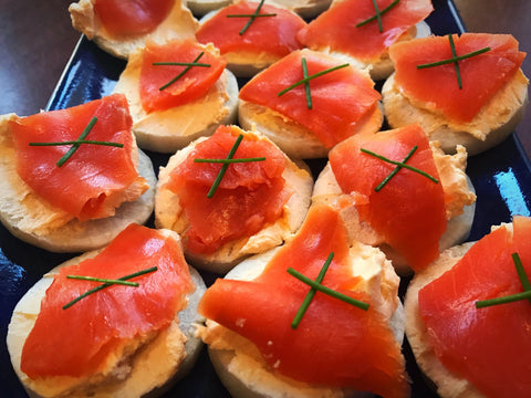 Canapé with salmon